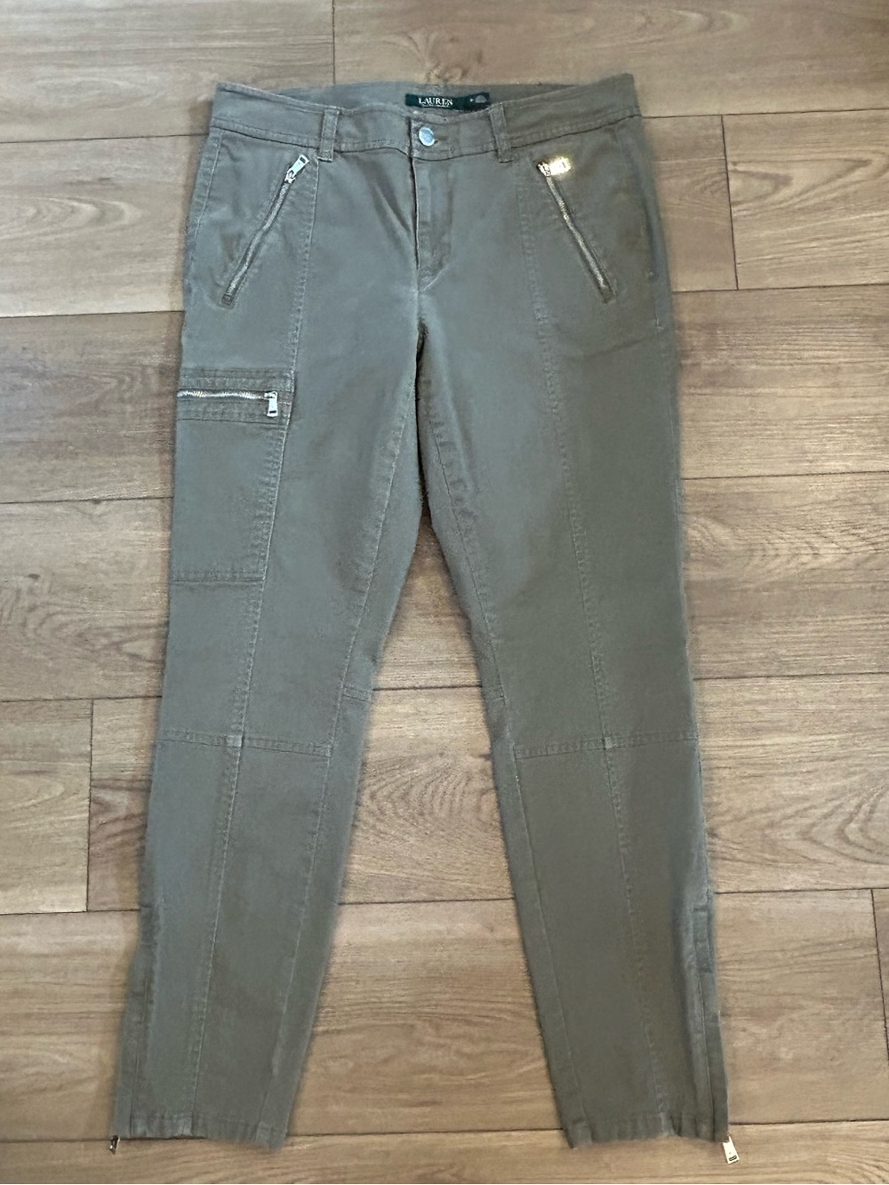 Lauren Ralph Lauren Size 8 Utility Cargo Ankle Pants Olive Taupe